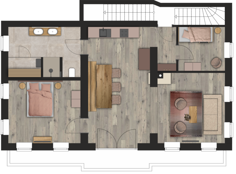 Apartment, Liesl, Oida Knoglerhof, Luxusapartment, Essbereich