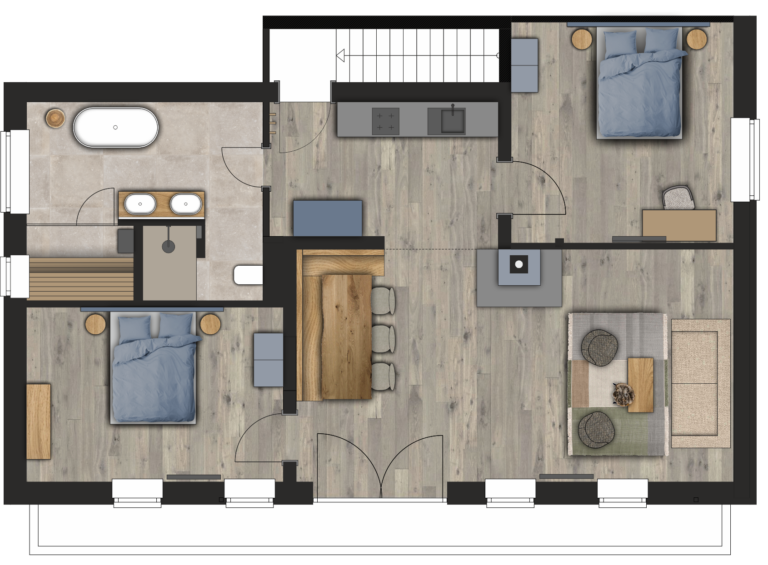 Apartment, Michl, Oida Knoglerhof, Luxusapartment, Essbereich