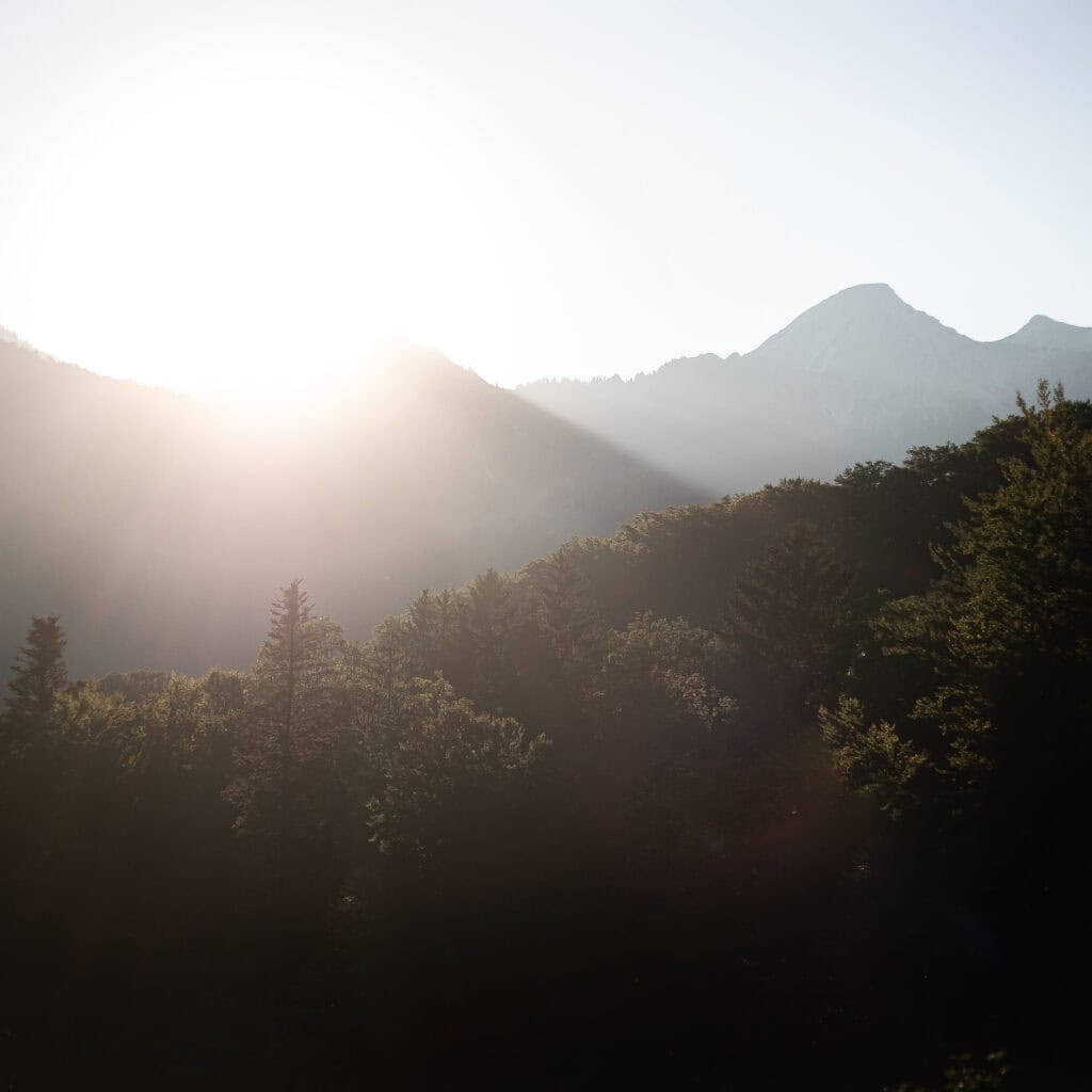 Sonnenuntergangsstimmung im Schlechinger Tal.